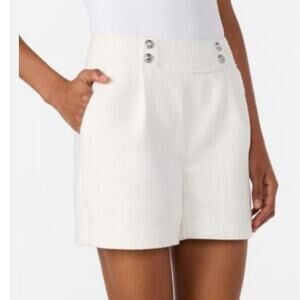 NWT Karl Lagerfeld Paris Textured Suiting Shorts Soft White Size 2